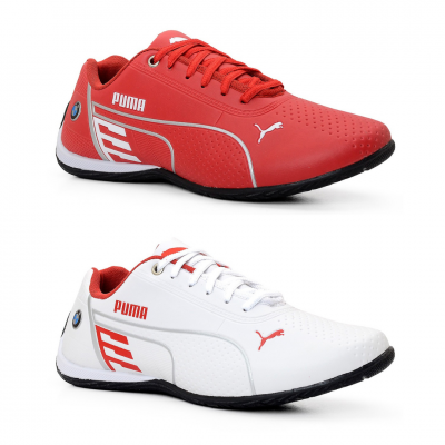 Kit 2 Tênis Puma Bmw Vermelho e Branco Vermelho